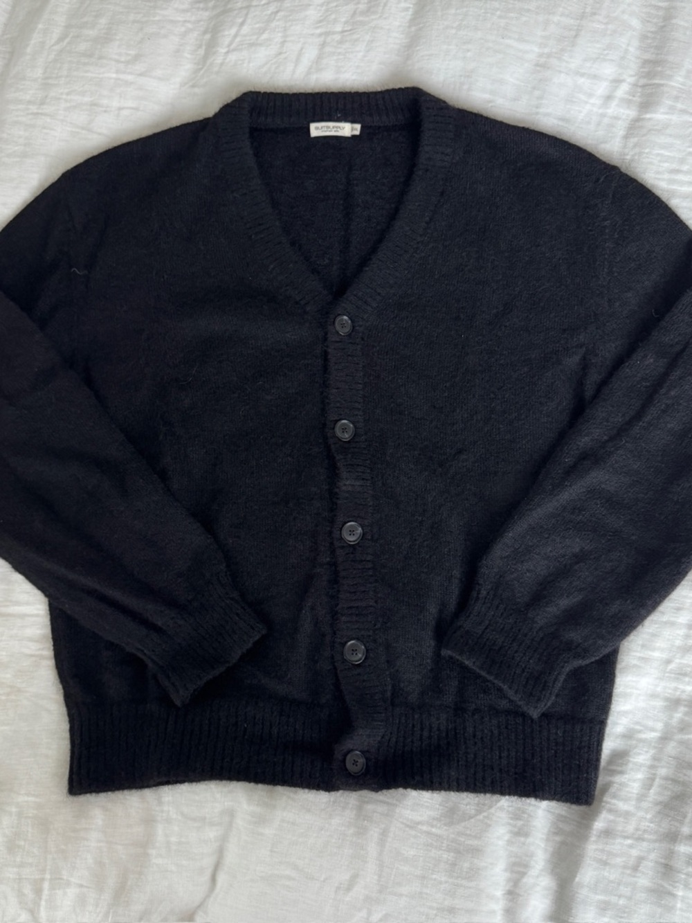 Suitsupply Black V-Neck Button Cardigan